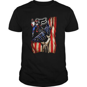 Motorcycle Fox Racing American Flag Shirt